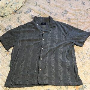 PacSun Charcoal Textured Button Down Shirt